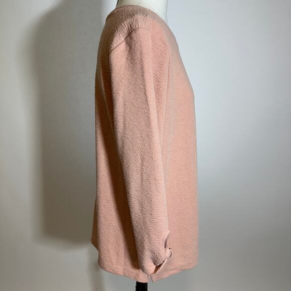 NWT‎ Liz Claiborne Blush Pink Textured Button Detail Blouse Womens Size Large L - Picture 2 of 10